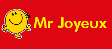 Mr Men and Little Miss name tag Mr Happy design