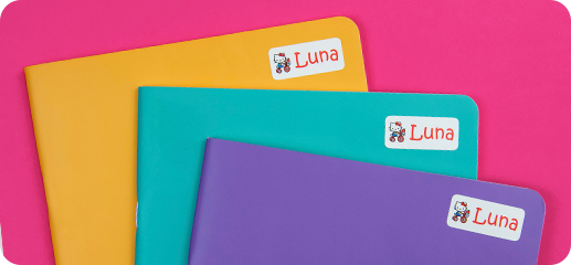 Colour sticker labels applied to items and equipment